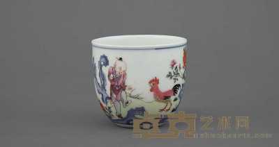 清 粉彩鸡缸杯 高6.5cm